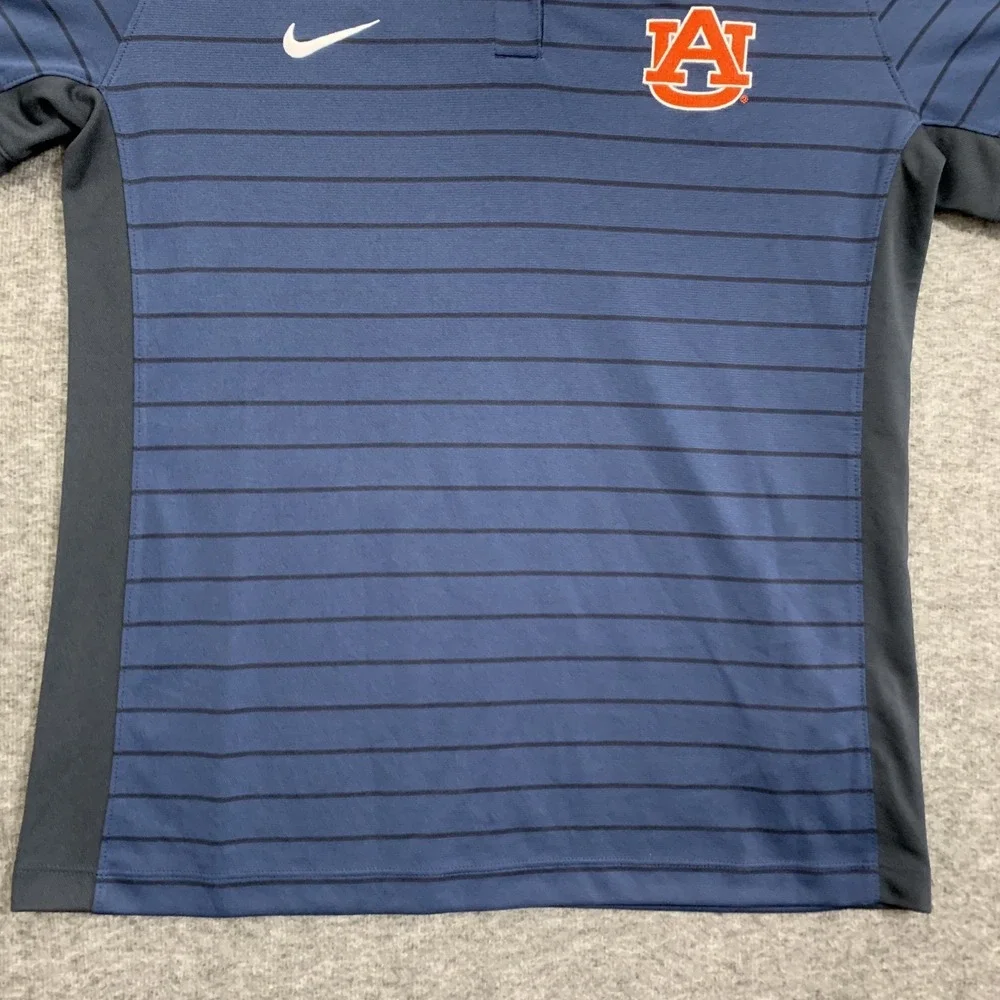 NWT Nike Auburn Tigers Polo Shirt Women's‎ Medium Navy Blue Striped SEC On Field